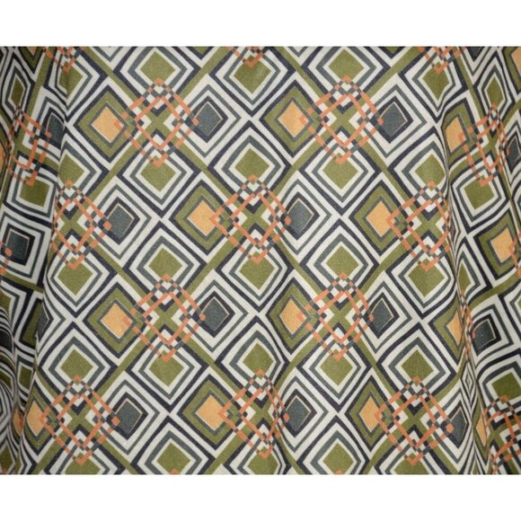 70s Vintage Headliners Sport Retro Geometric Print Tie-Neck Mod Mini Dress 2X - Picture 5 of 11